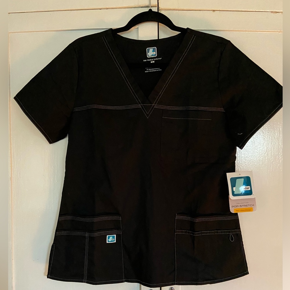 Adar  Black Fitted Boxy Short Sleeve Tee